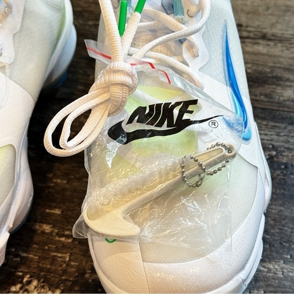 Nike Force Trout 9 Pro Cleats White Volt Aquarius Blue Men Size 7 FQ7941-100 NEW - Picture 8 of 14